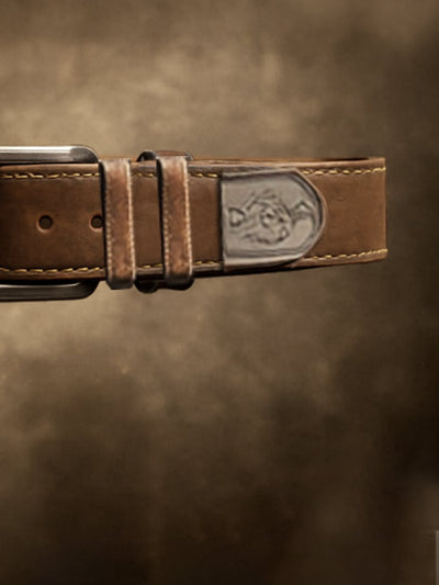 Cinturón de cuero vintage para hombre con aspecto desgastado