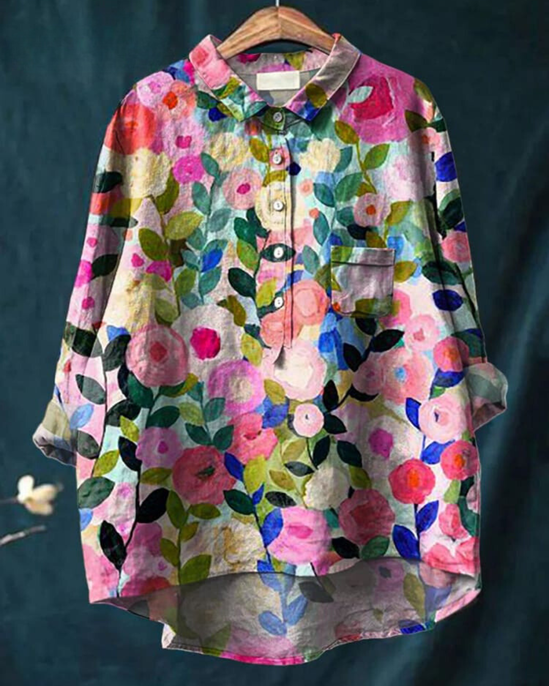 Modern shirt met bloemenprint