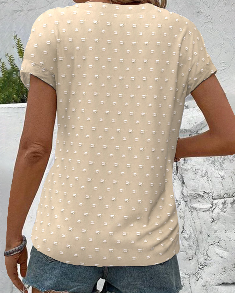 V-Hals Shirt met Knoopsluiting