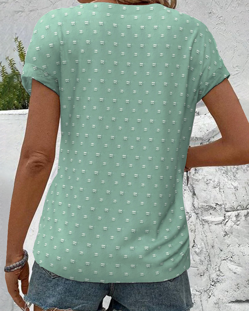 V-Hals Shirt met Knoopsluiting