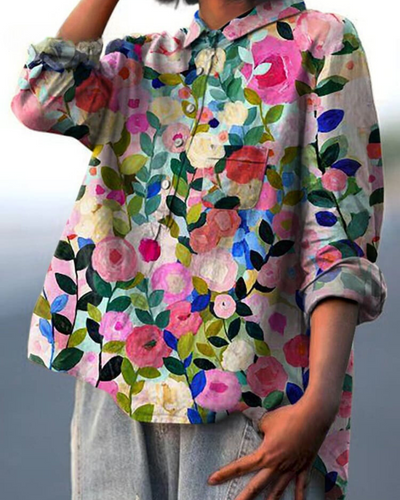 Modern shirt met bloemenprint