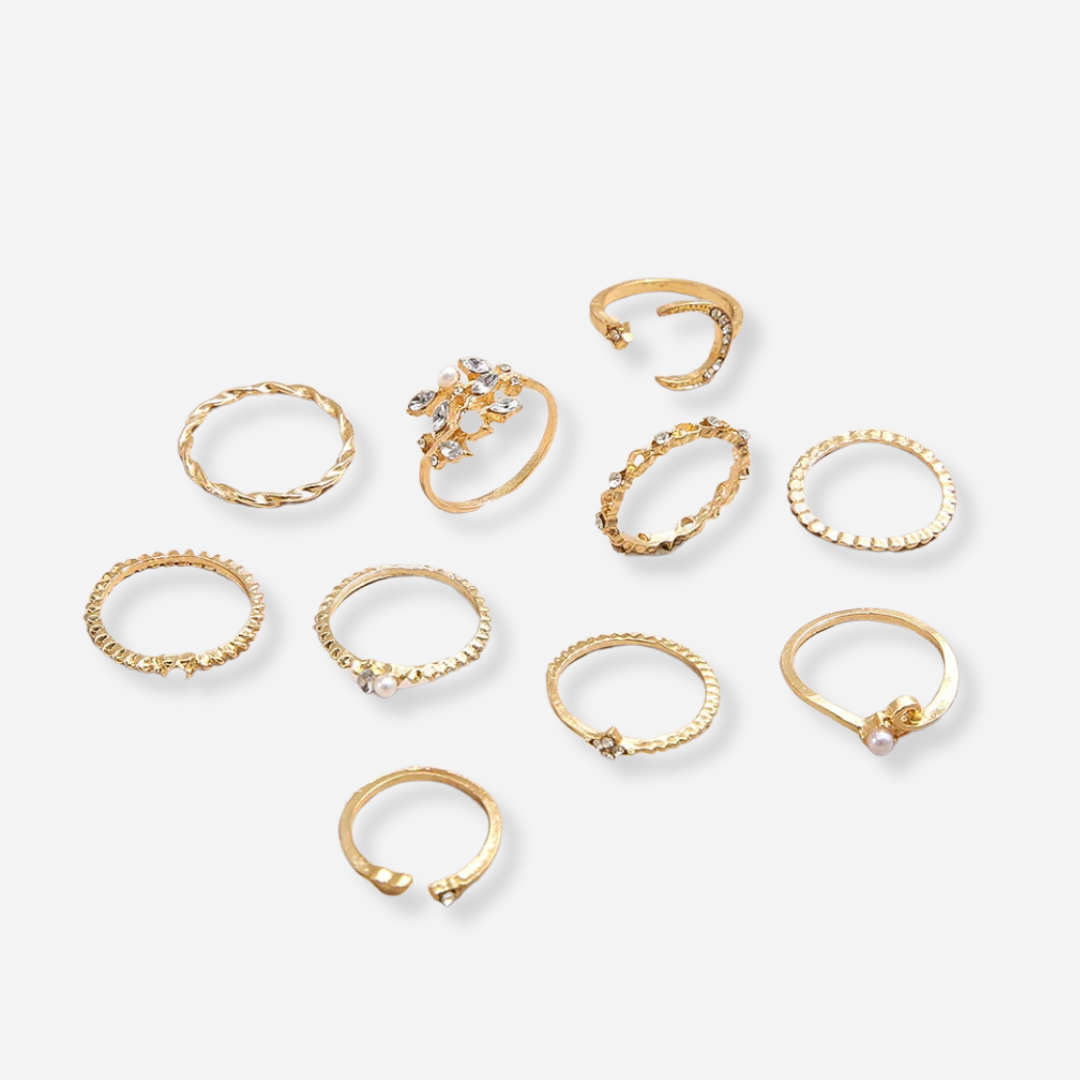 Boho Ringenset (10-delig)