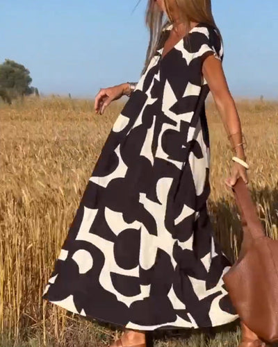 Sarinya - Vestido Estampado Con Cuello En V