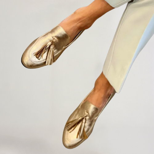Elegante Mocassins voor Dames in Goud