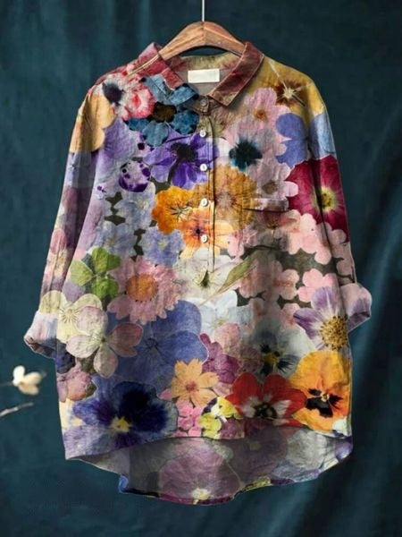 Modern shirt met bloemenprint