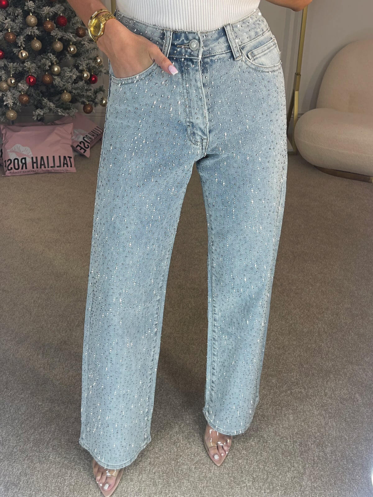 Straight Leg Diamant Jeans