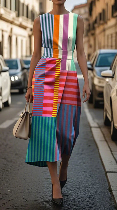 Bedrukte Mouwloze Jurk – Moeiteloze Charme