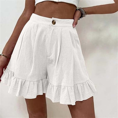 Luchtige shorts met rucherand