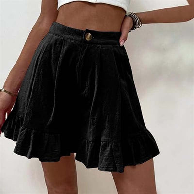 Luchtige shorts met rucherand