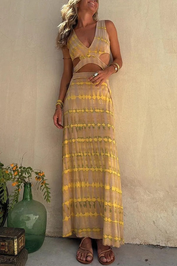 Lange Jurk met Split & Cut-Out Details