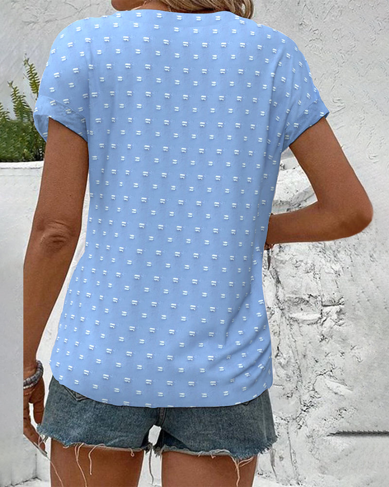 V-Hals Shirt met Knoopsluiting