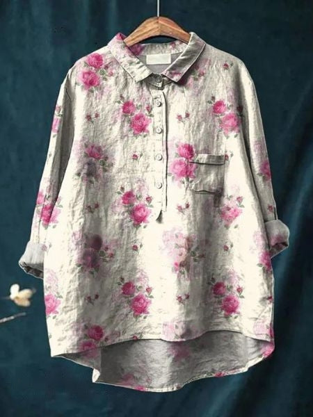 Modern shirt met bloemenprint