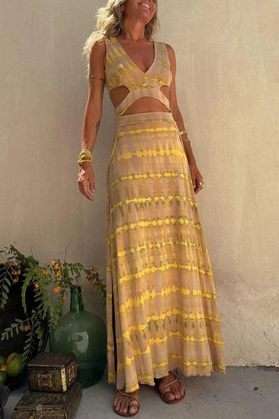 Lange Jurk met Split & Cut-Out Details