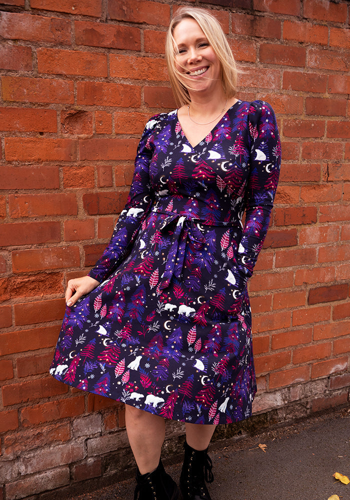 Aubree Polar Bear Print Cotton Dress