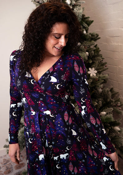 Aubree Polar Bear Print Cotton Dress