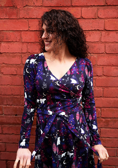 Aubree Polar Bear Print Cotton Dress