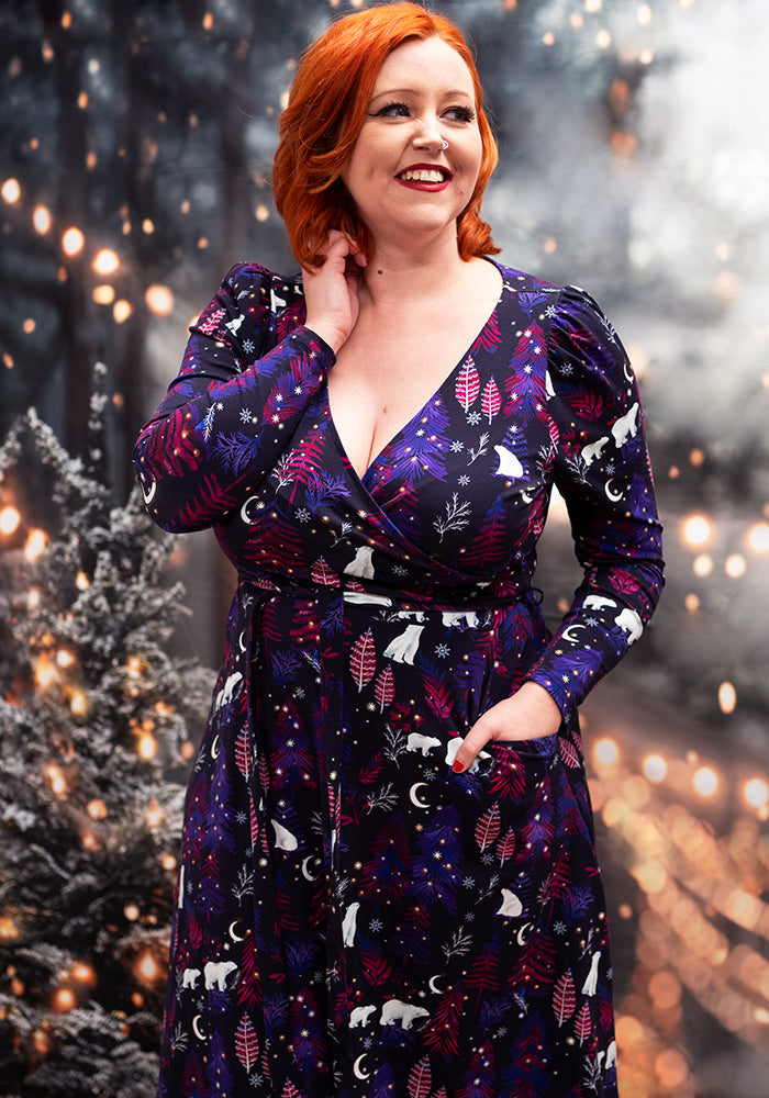 Aubree Polar Bear Print Cotton Dress