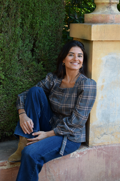 Blouse Beth Grijs Ruitpatroon