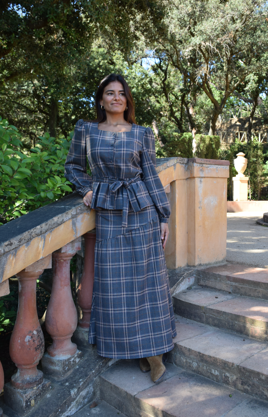 Blouse Beth Grijs Ruitpatroon