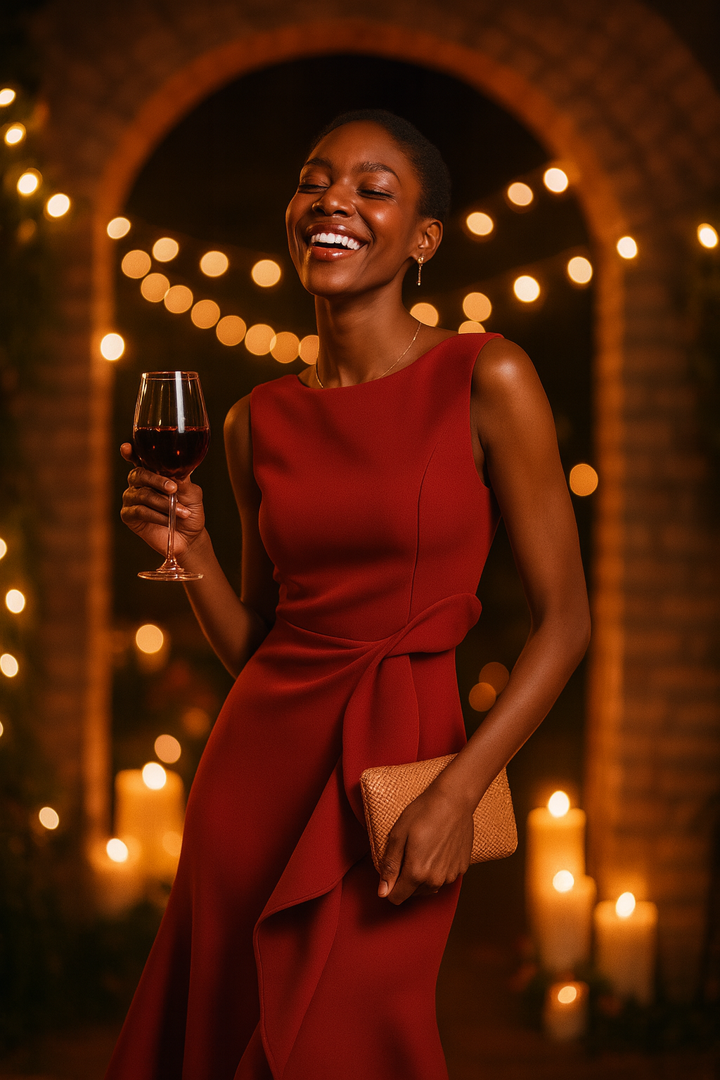 Asymmetrische Midi Jurk met Gedrapeerd Design