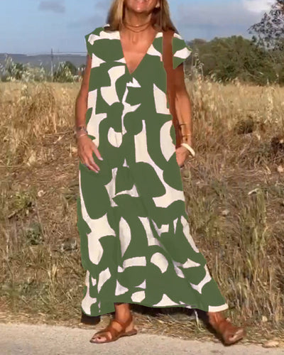 Sarinya - Vestido Estampado Con Cuello En V