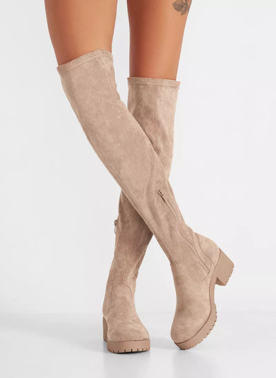 Carly High Beige Boots