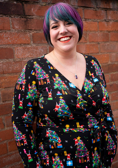 Elfreda Kerst jurk Elven Print Katoenen Mide Jurk