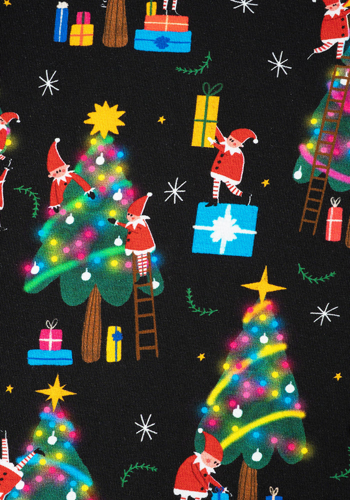 Elfreda Kerst jurk Elven Print Katoenen Mide Jurk