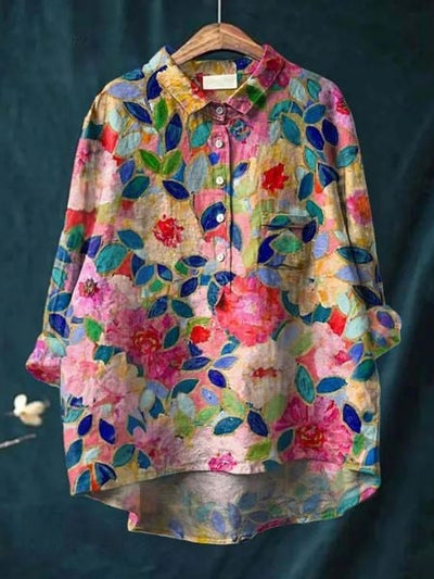 Modern shirt met bloemenprint