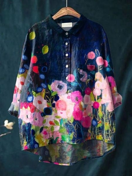 Modern shirt met bloemenprint