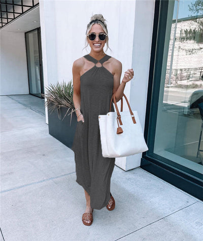 Lichte & Verfijnde Halter Maxi Jurk