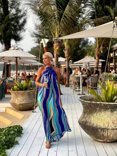 Halter Maxi Jurk met Gracieus Silhouet