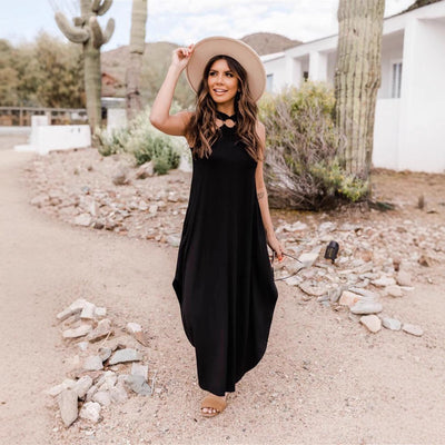 Lichte & Verfijnde Halter Maxi Jurk