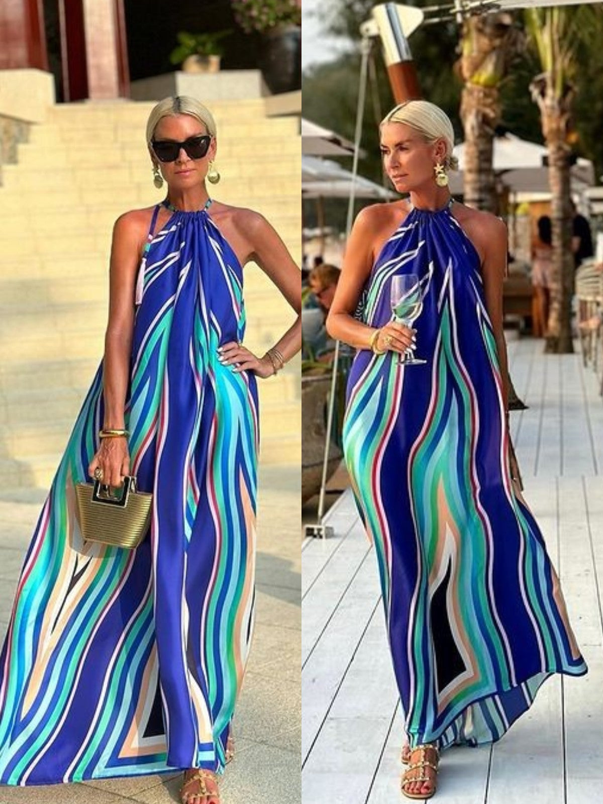 Halter Maxi Jurk met Gracieus Silhouet