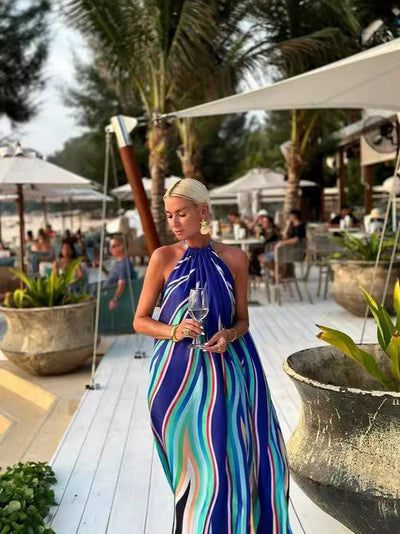 Halter Maxi Jurk met Gracieus Silhouet