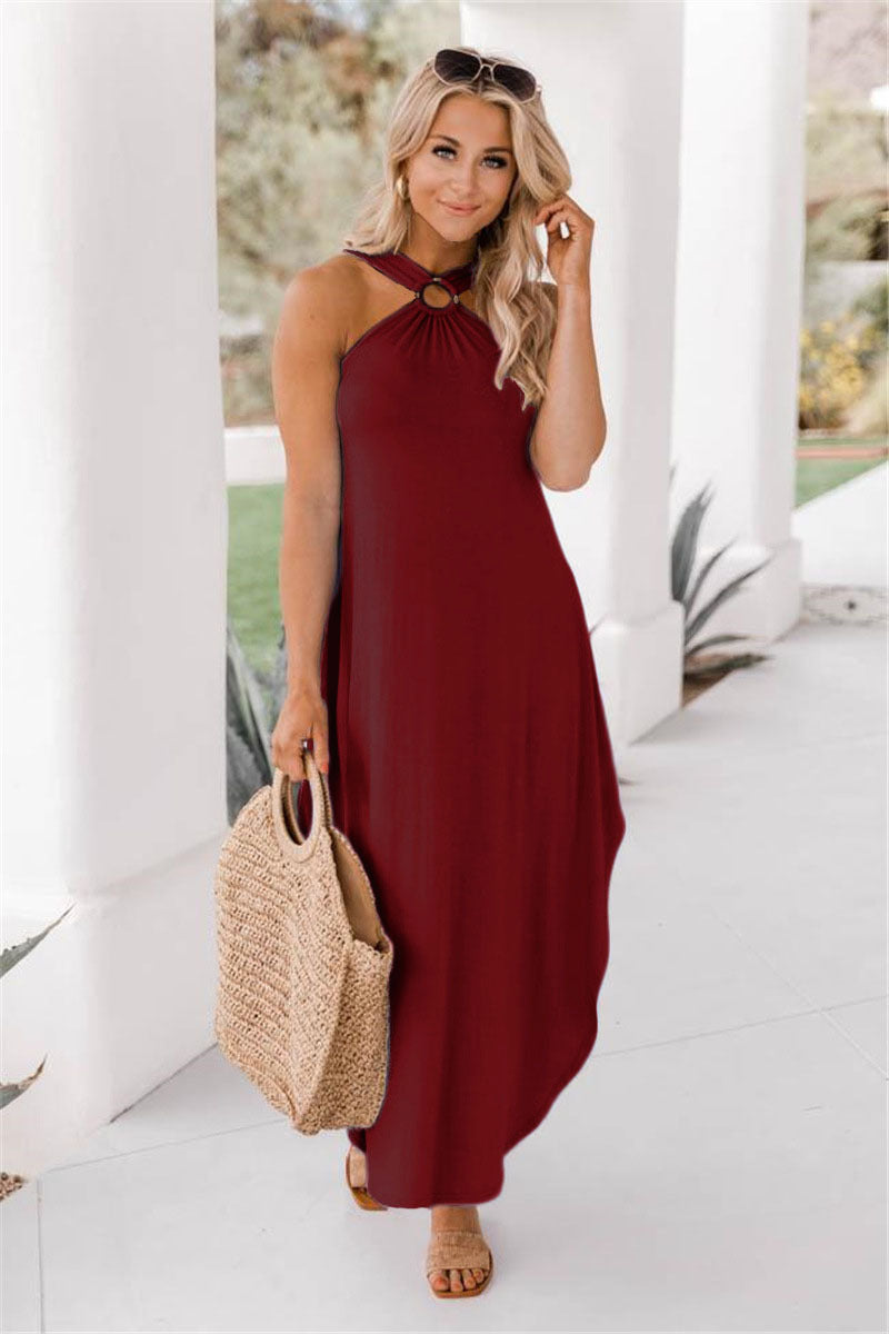 Lichte & Verfijnde Halter Maxi Jurk
