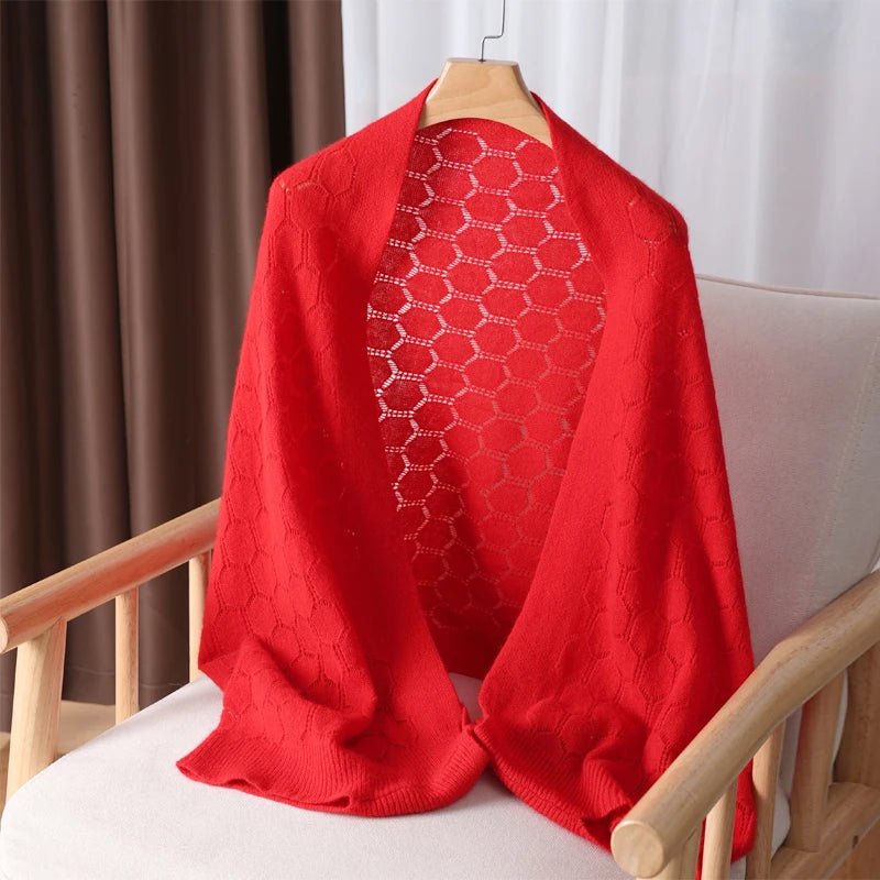 100% Merino Wol Gebreide Luxe Sjaal