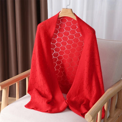 100% Merino Wol Gebreide Luxe Sjaal