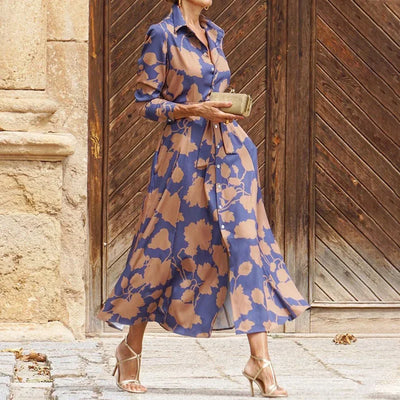 Bloemen Elegantie Jurk met Reverskraag