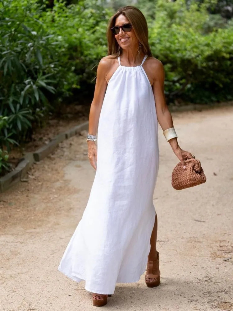 Flowy Halter Maxi Jurk