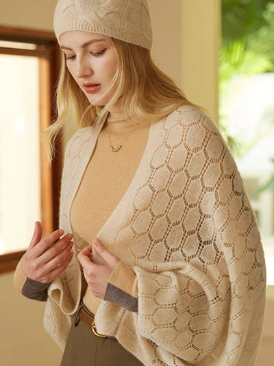 100% Merino Wol Gebreide Luxe Sjaal