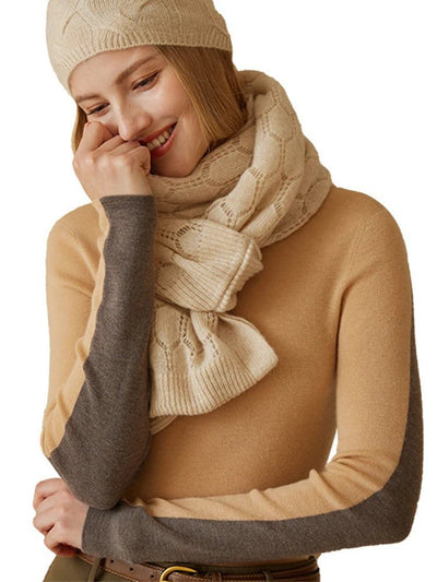 100% Merino Wol Gebreide Luxe Sjaal