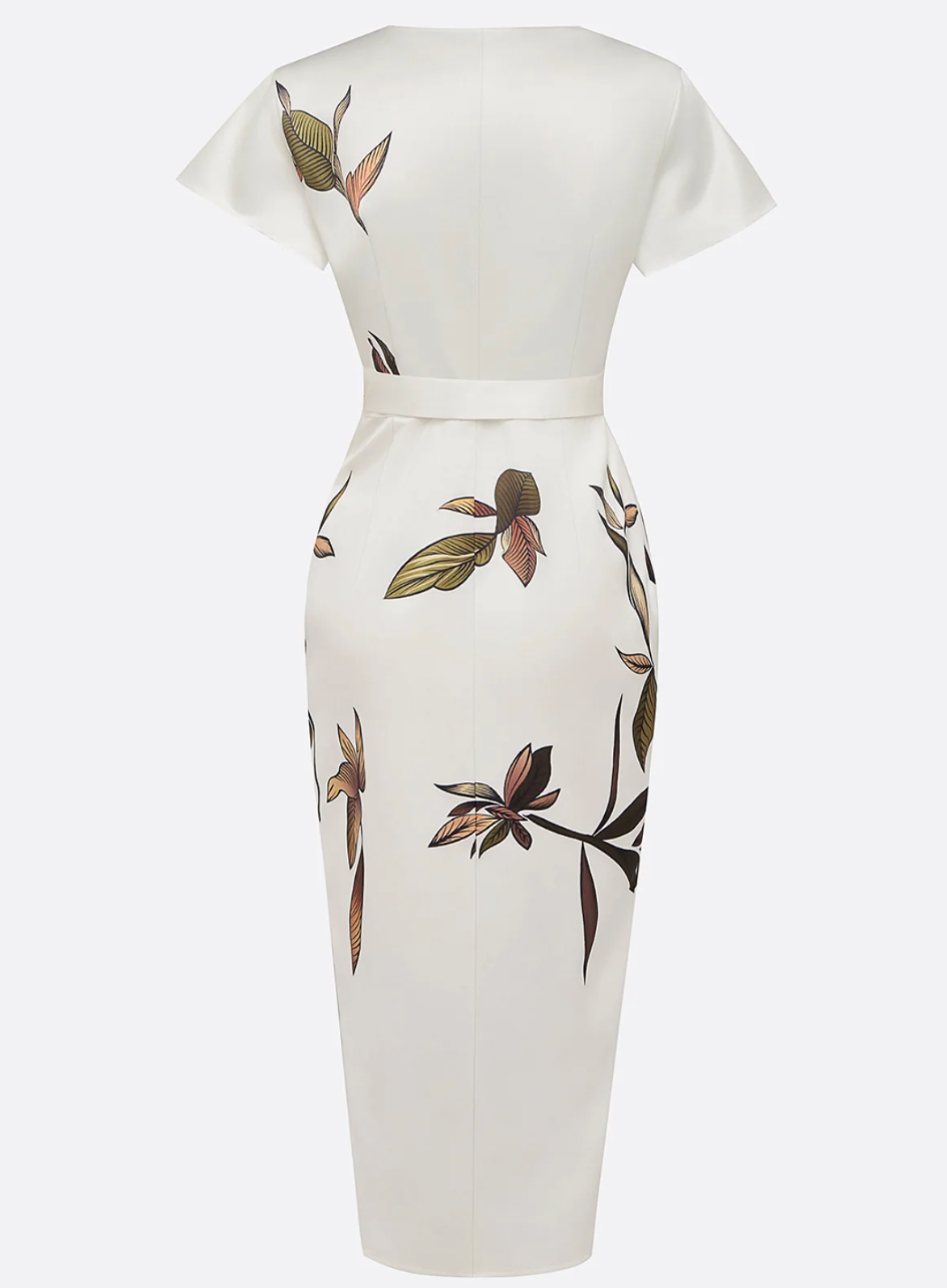 Elegante Witte Satijnen Jurk