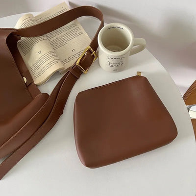 Elegante leren schoudertas