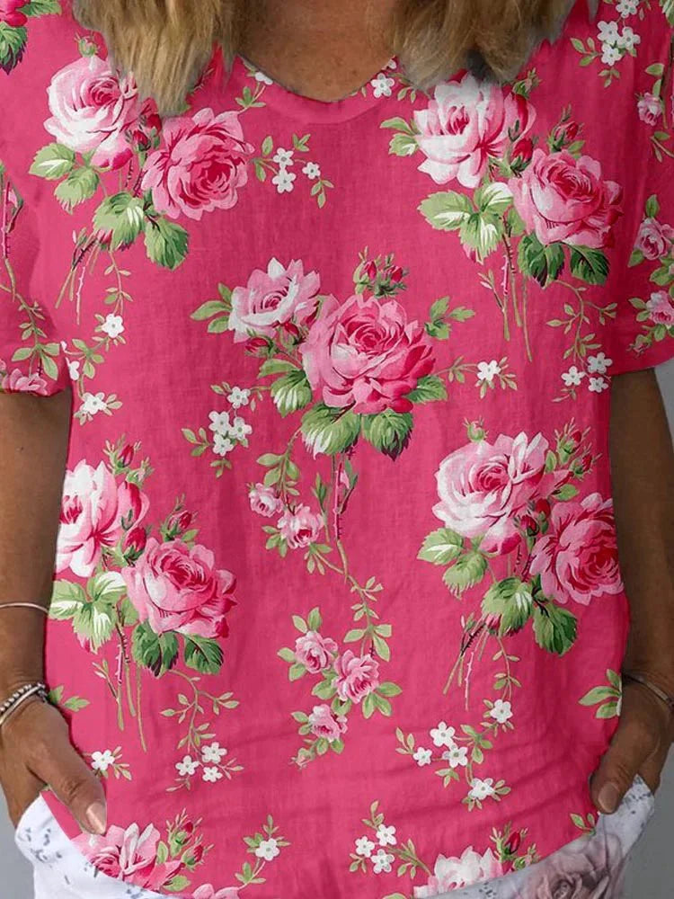 Artistieke bloemenblouse