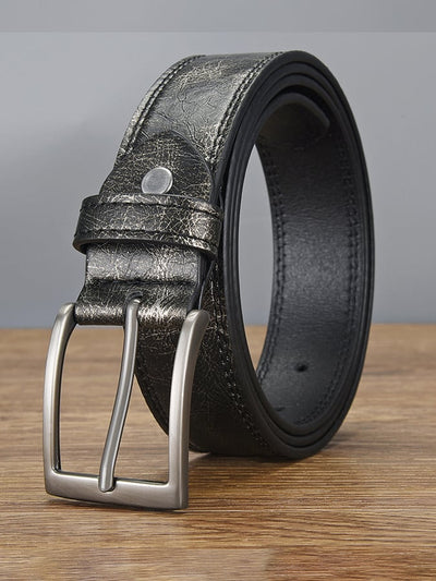 Cinturón vintage para hombre de cuero desgastado para actividades al aire libre