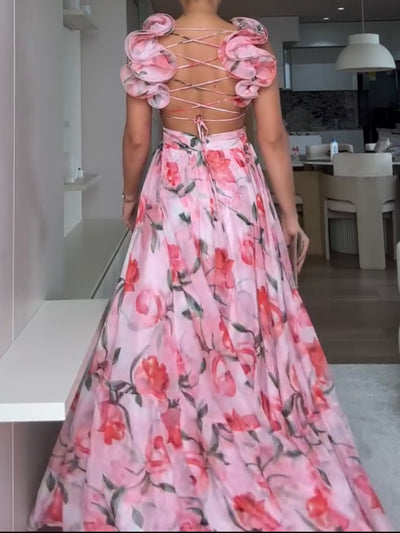 Zachte Silhouet Print Jurk