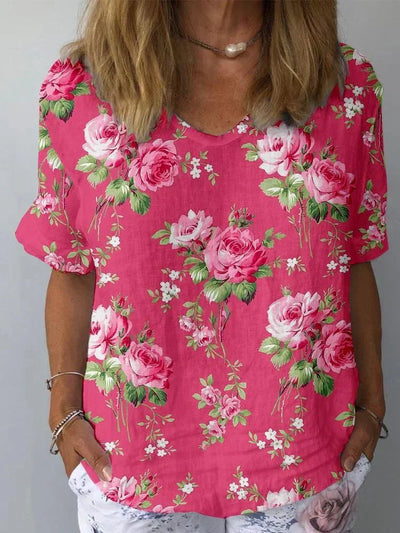 Artistieke bloemenblouse