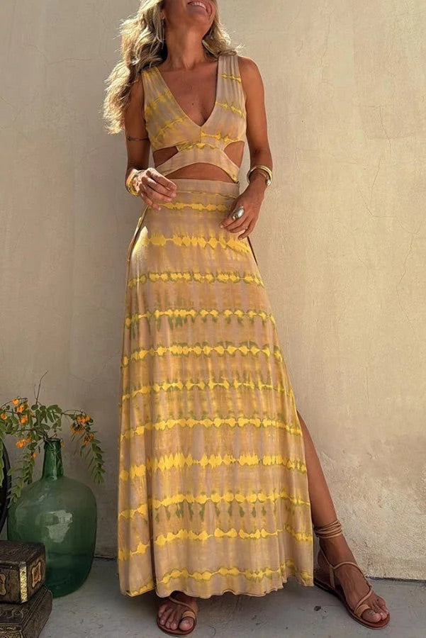 Lange Jurk met Split & Cut-Out Details