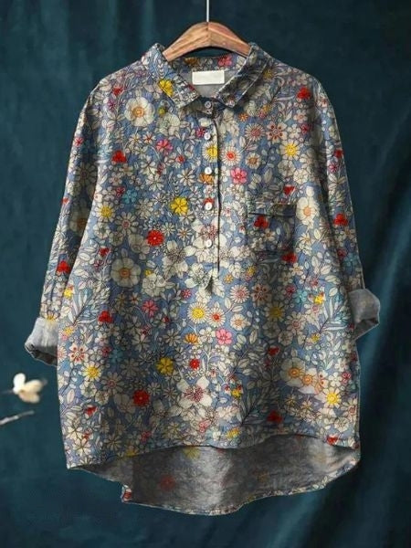 Modern shirt met bloemenprint